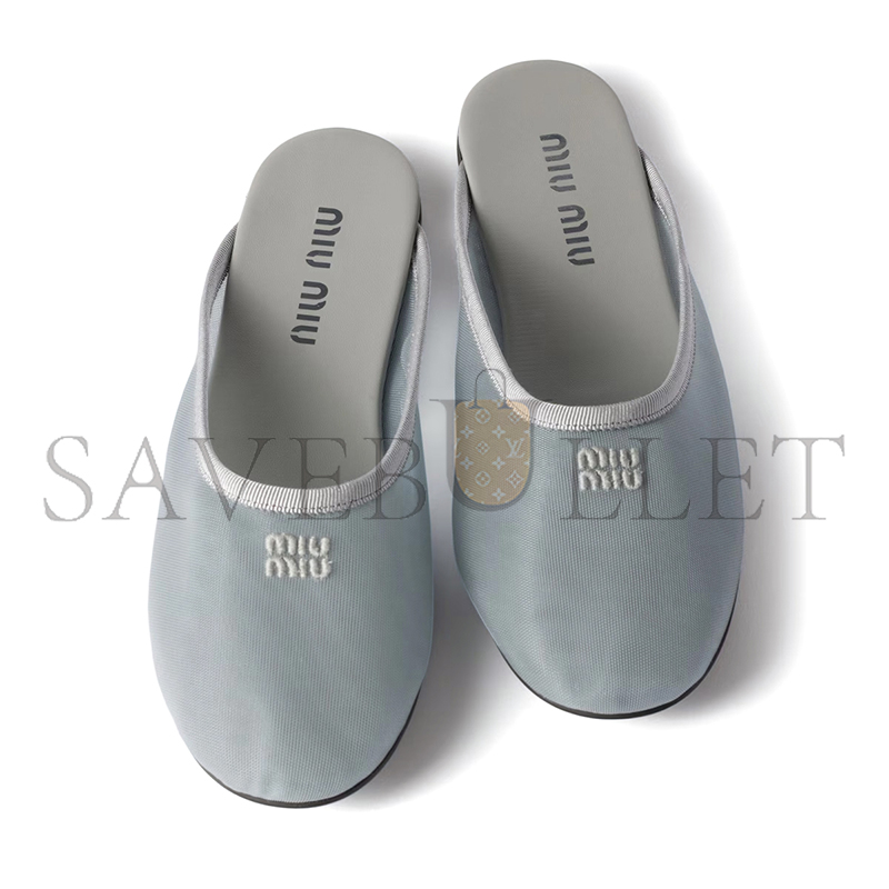 MIU MIU MESH FABRIC SLIPPERS 5R595E